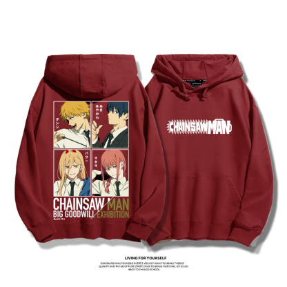 鏈鋸人新款 親子情侶男女款連帽衛衣