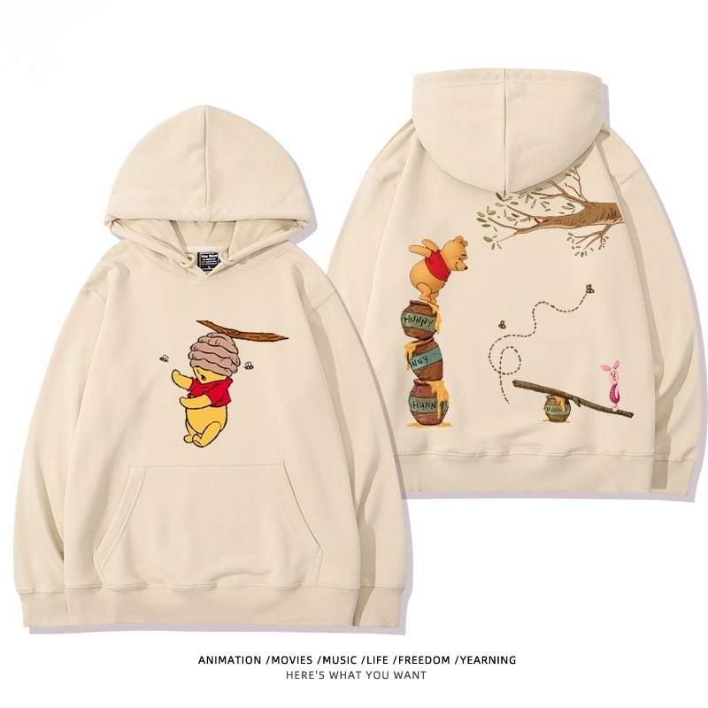 小熊維尼 聯名衛衣2025秋冬新款親子情侶裝連帽衛衣