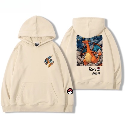 寶可夢油畫系列 聯名衛衣2025秋冬新款親子情侶裝連帽衛衣
