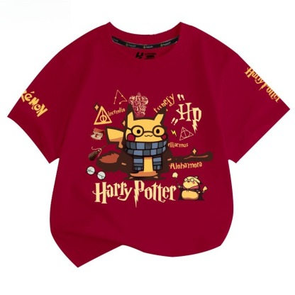 皮卡丘X哈利波特 2026親子情侶男女同款 印花短袖T恤