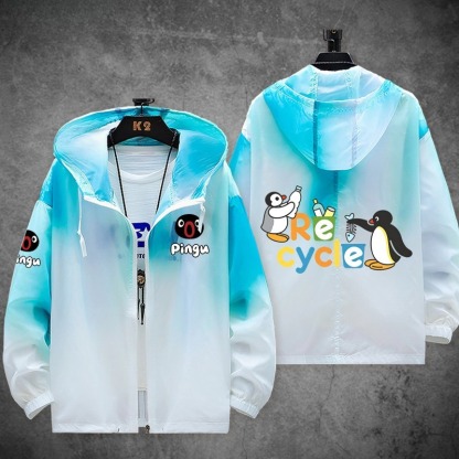 企鵝家族pingu 輕薄透氣漸變防曬衣外套