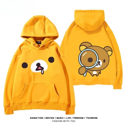 日系拉拉熊 聯名衛衣新款 親子情侶裝連帽衛衣