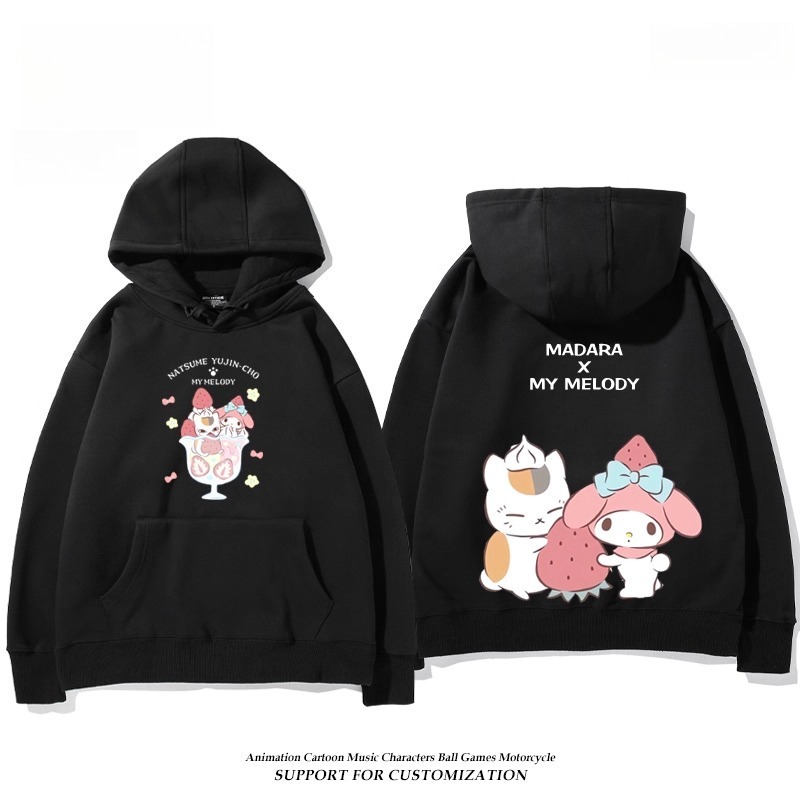 夏目友人帳貓咪老師X三麗鷗新款 親子情侶男女連帽衛衣