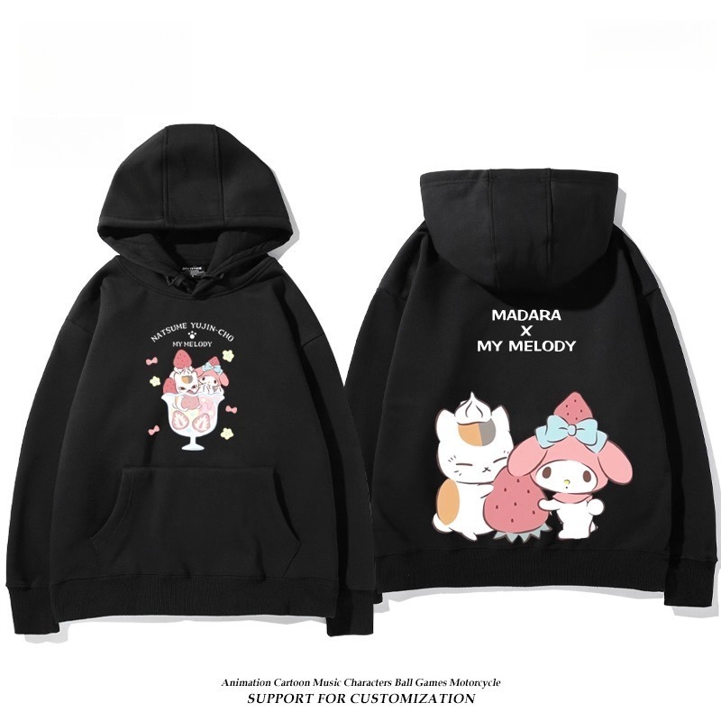 夏目友人帳貓咪老師X三麗鷗新款 親子情侶男女連帽衛衣