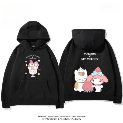 夏目友人帳貓咪老師X三麗鷗新款 親子情侶男女連帽衛衣