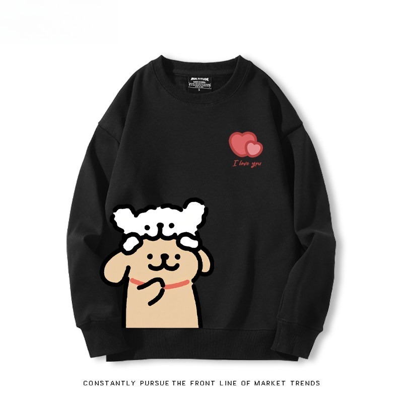 線條小狗 聯名親子情侶裝 圓領長袖