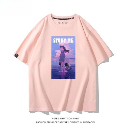 永遠是深夜有多好 2026親子情侶男女同款 印花短袖T恤