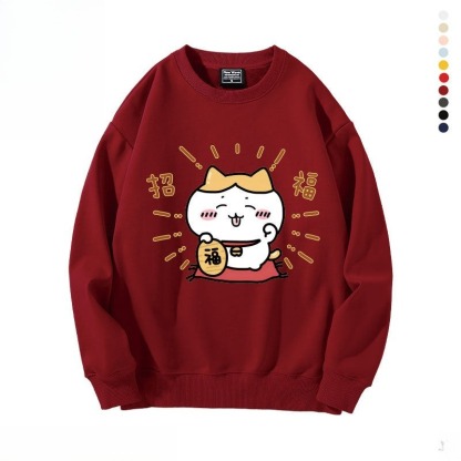 新年chiikawa 2026秋冬新款親子情侶裝 圓領長袖/連帽衛衣