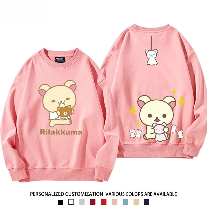 日系拉拉熊 聯名親子情侶裝 圓領長袖