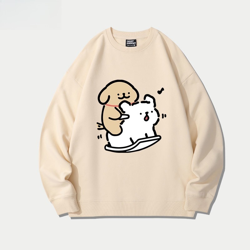 線條小狗 聯名親子情侶裝 圓領長袖