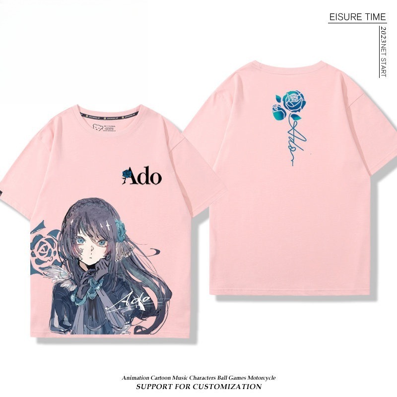Ado歌手 2026親子情侶男女同款 印花短袖T恤