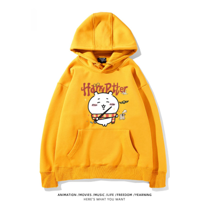 Chiikawa聯名衛衣2024秋冬新款親子情侶裝薄絨款連帽衛衣