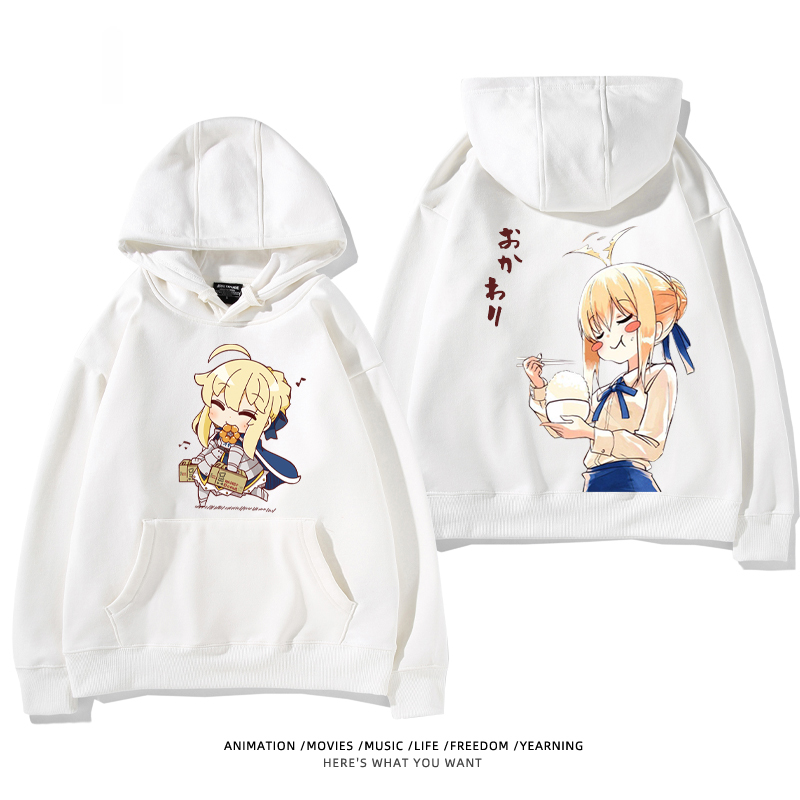 fate 2024秋冬新款親子情侶裝薄絨款連帽衛衣