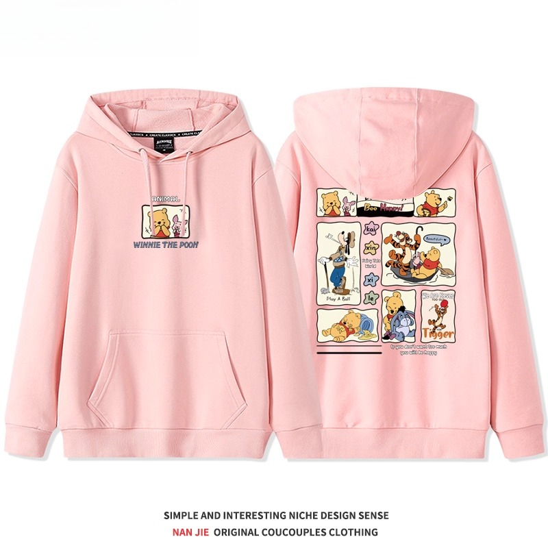 小熊維尼 聯名衛衣2025秋冬新款 親子情侶裝連帽衛衣
