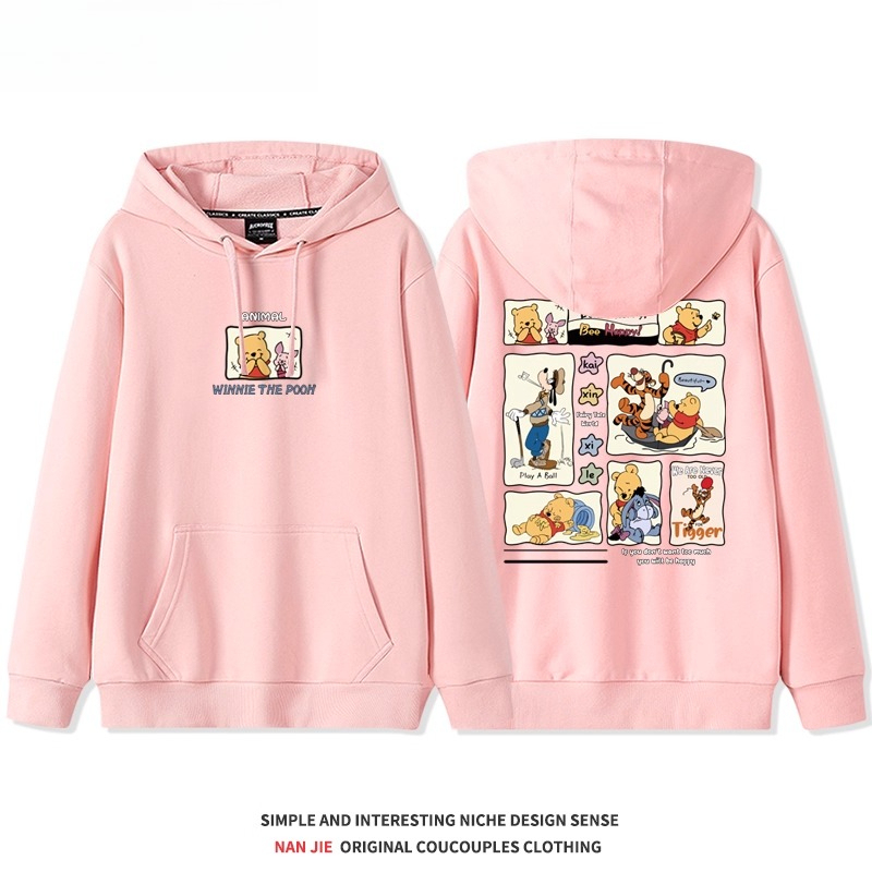 小熊維尼 聯名衛衣2025秋冬新款 親子情侶裝連帽衛衣