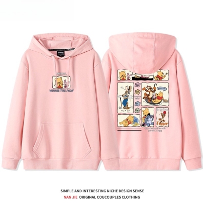 小熊維尼 聯名衛衣2025秋冬新款 親子情侶裝連帽衛衣