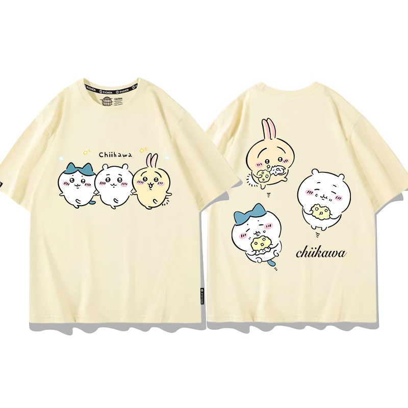 Chiikawa聯名衛衣2024秋冬新款親子情侶裝薄絨款連帽衛衣