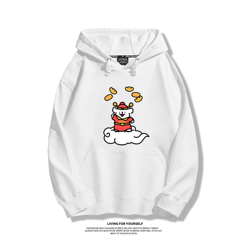 線條小狗聯名衛衣2023秋冬新款親子情侶裝薄絨款連帽衛衣