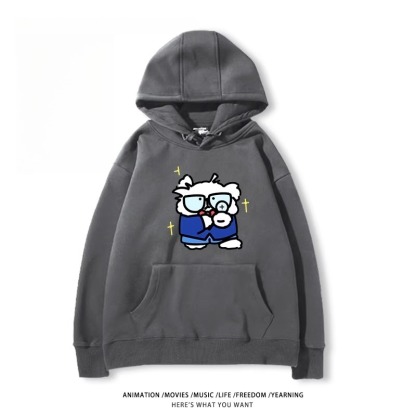 缐條小狗X名偵探柯南新款 親子情侶男女款連帽衛衣