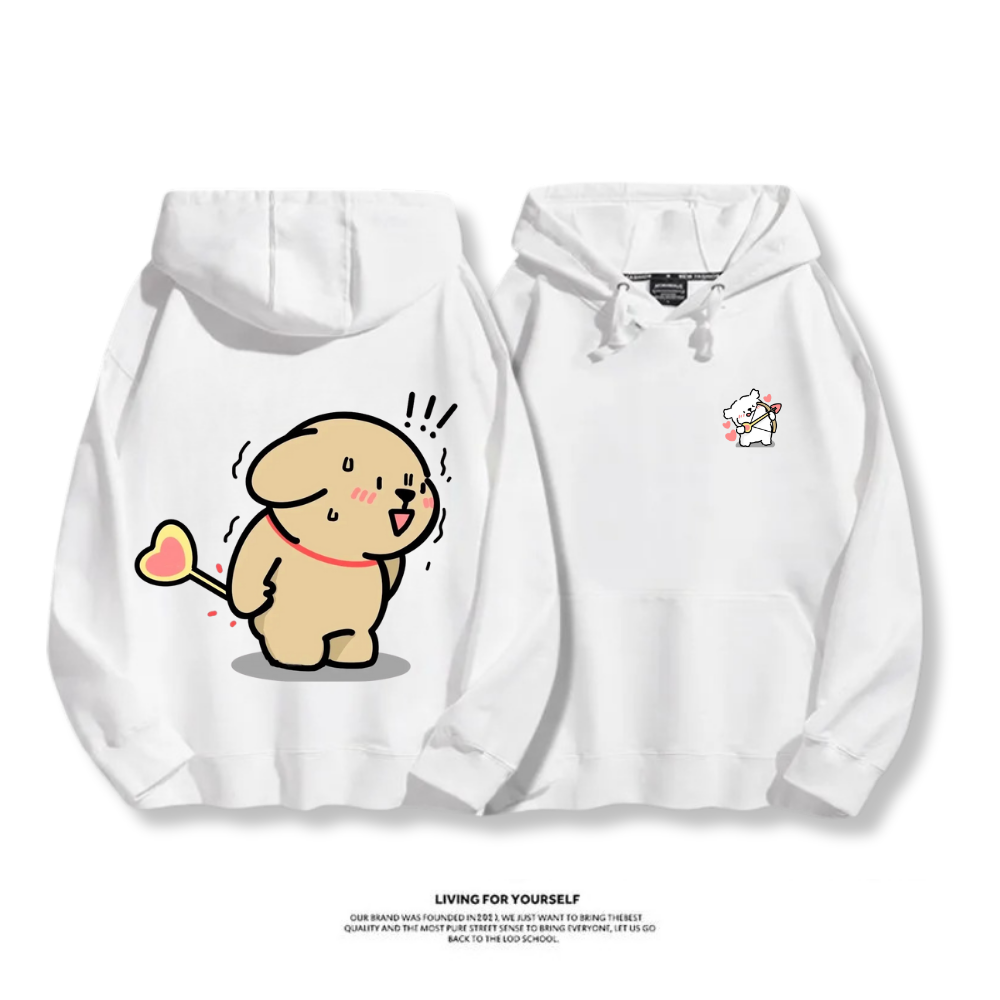 線條小狗 2025秋冬新款 親子情侶男女連帽衛衣