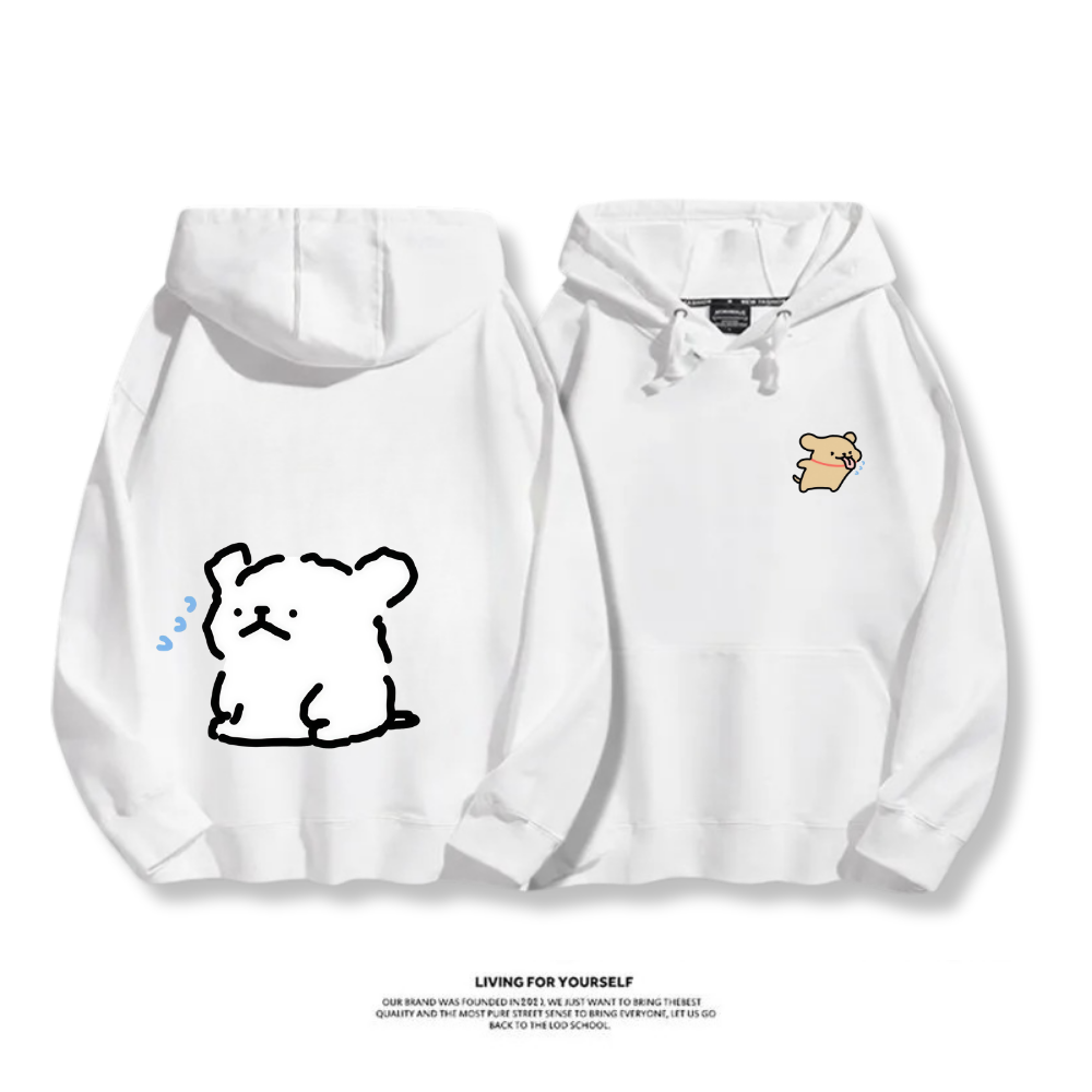 線條小狗 2025秋冬新款 親子情侶男女連帽衛衣