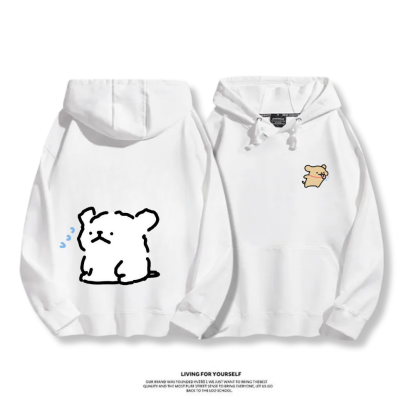 線條小狗 2025秋冬新款 親子情侶男女連帽衛衣