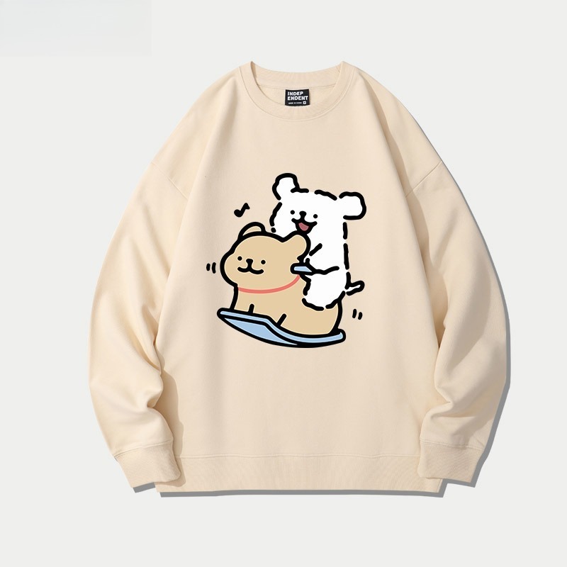 線條小狗 聯名親子情侶裝 圓領長袖