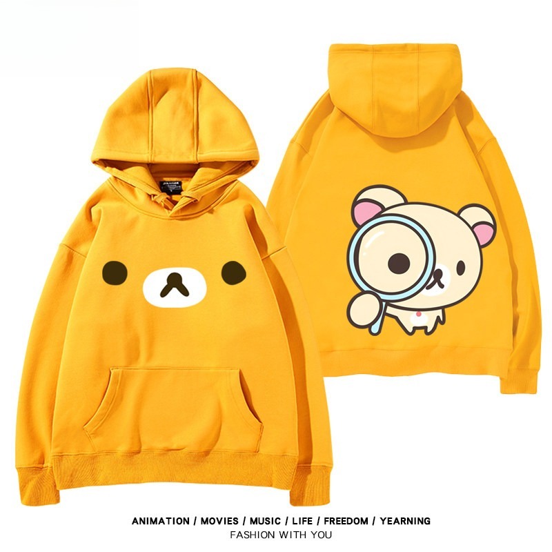日系拉拉熊 聯名衛衣新款 親子情侶裝連帽衛衣