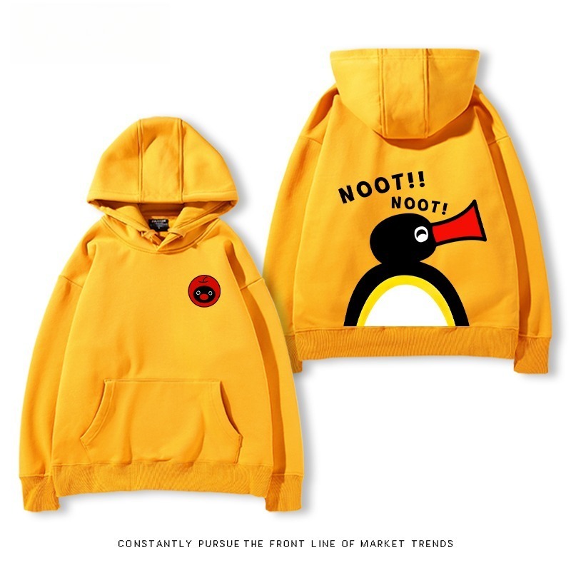 企鵝Pingu 秋冬新款 親子情侶男女連帽衛衣