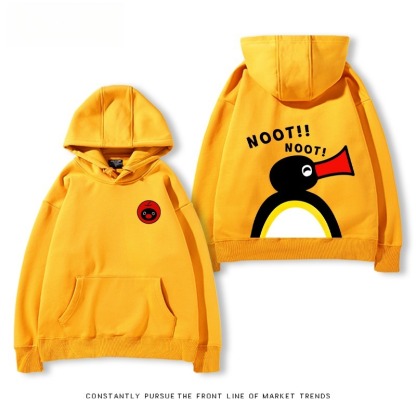 企鵝Pingu 秋冬新款 親子情侶男女連帽衛衣