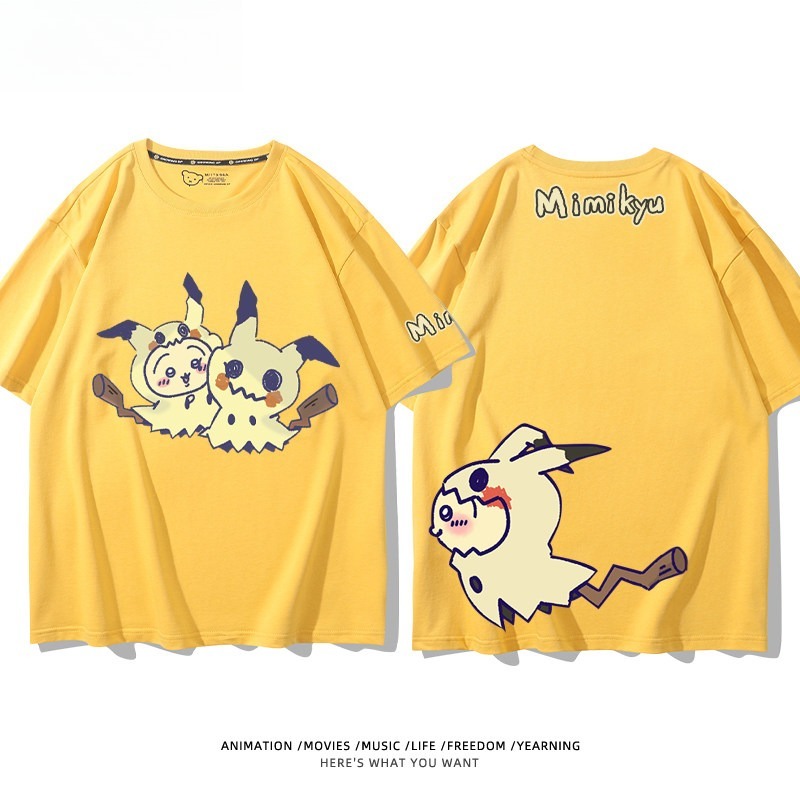 Chiikawa X 寶可夢 2026親子情侶男女同款 印花短袖T恤
