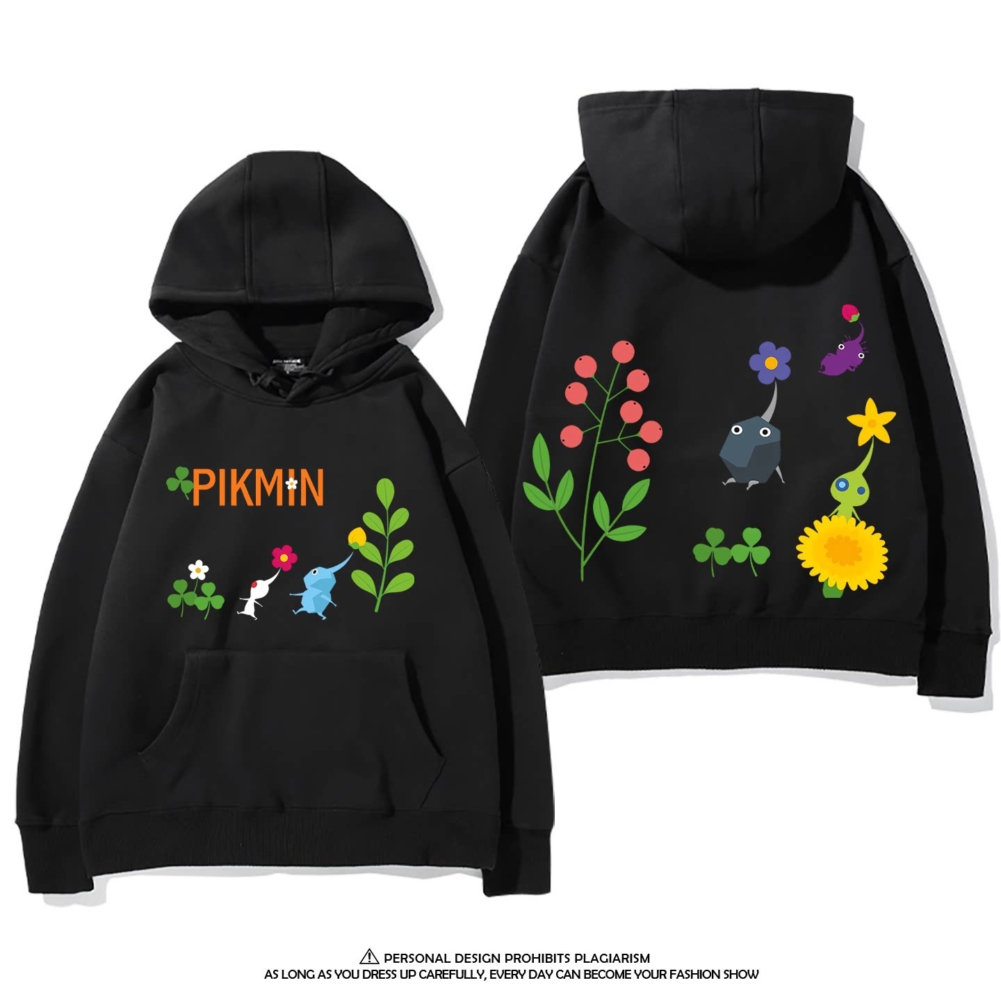 皮克敏PIKMIN4 聯名衛衣新款 親子情侶裝連帽衛衣