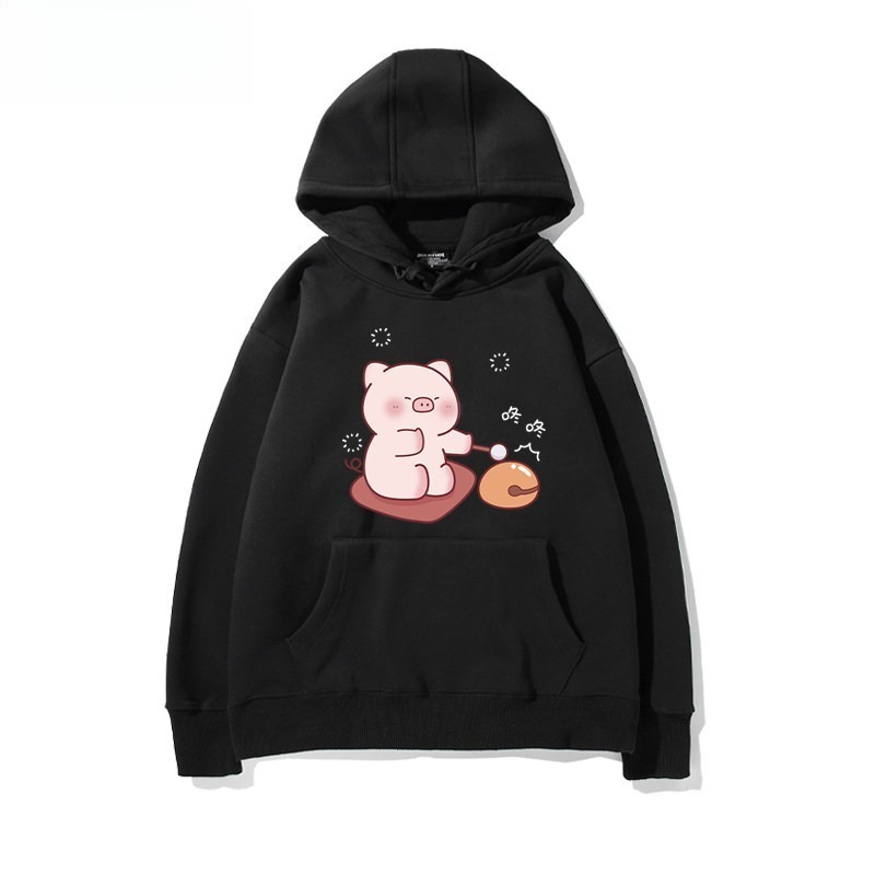 LULU豬 聯名衛衣新款 親子情侶裝連帽衛衣