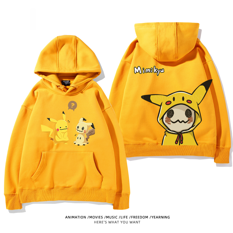 寶可夢 聯名衛衣2024秋冬新款親子情侶裝薄絨款連帽衛衣