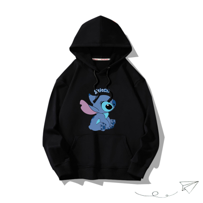 史迪仔聯名hiphop2025秋冬新款 親子情侶男女連帽衛衣