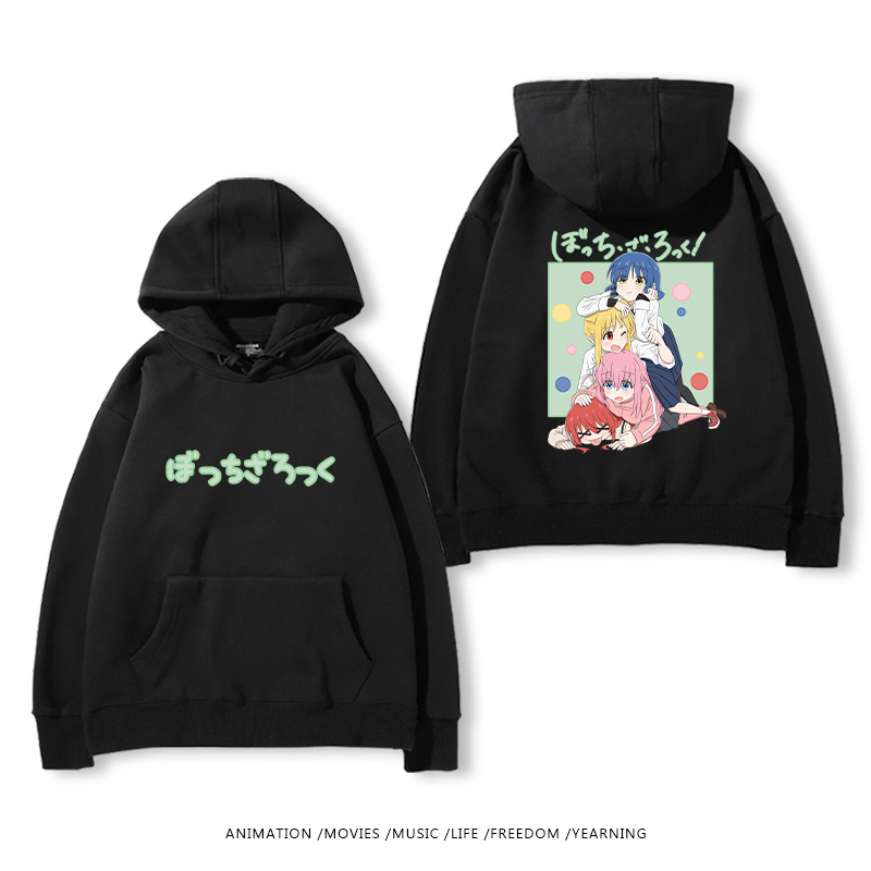 孤獨搖滾 聯名衛衣2024秋冬新款親子情侶裝薄絨款連帽衛衣