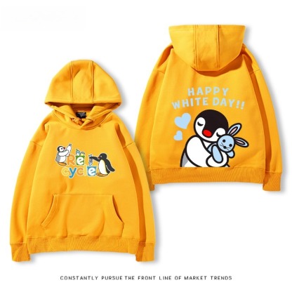 企鵝Pingu 秋冬新款 親子情侶男女連帽衛衣