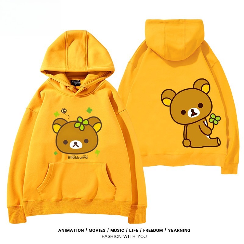 日系拉拉熊 聯名衛衣新款 親子情侶裝連帽衛衣