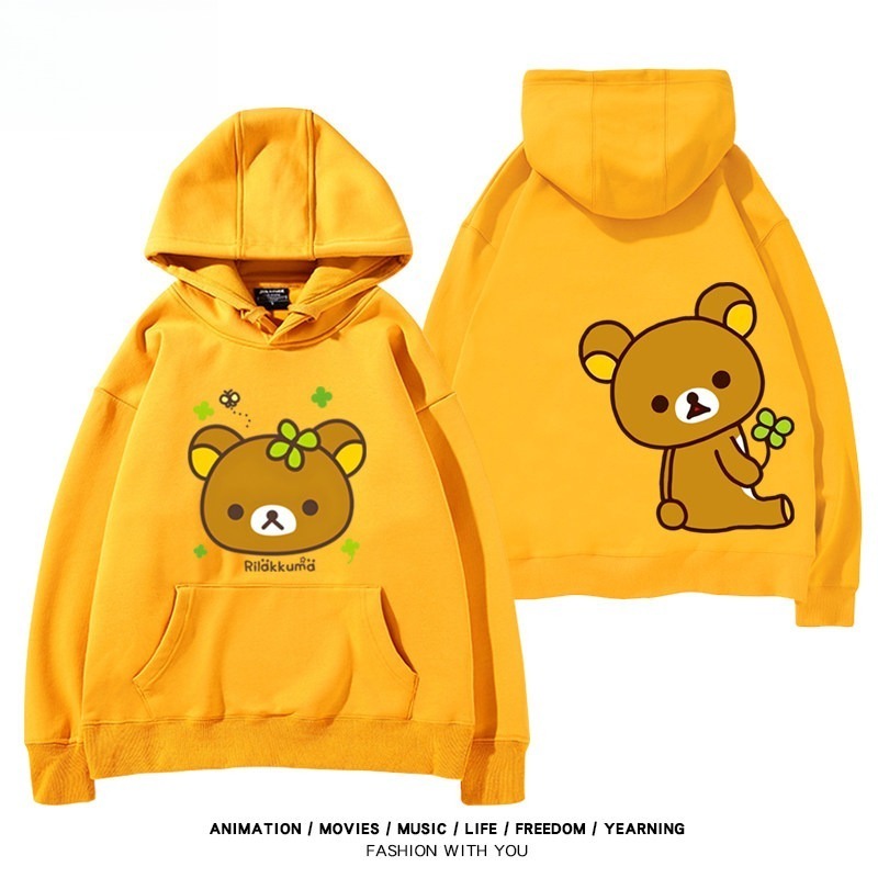 日系拉拉熊 聯名衛衣新款 親子情侶裝連帽衛衣