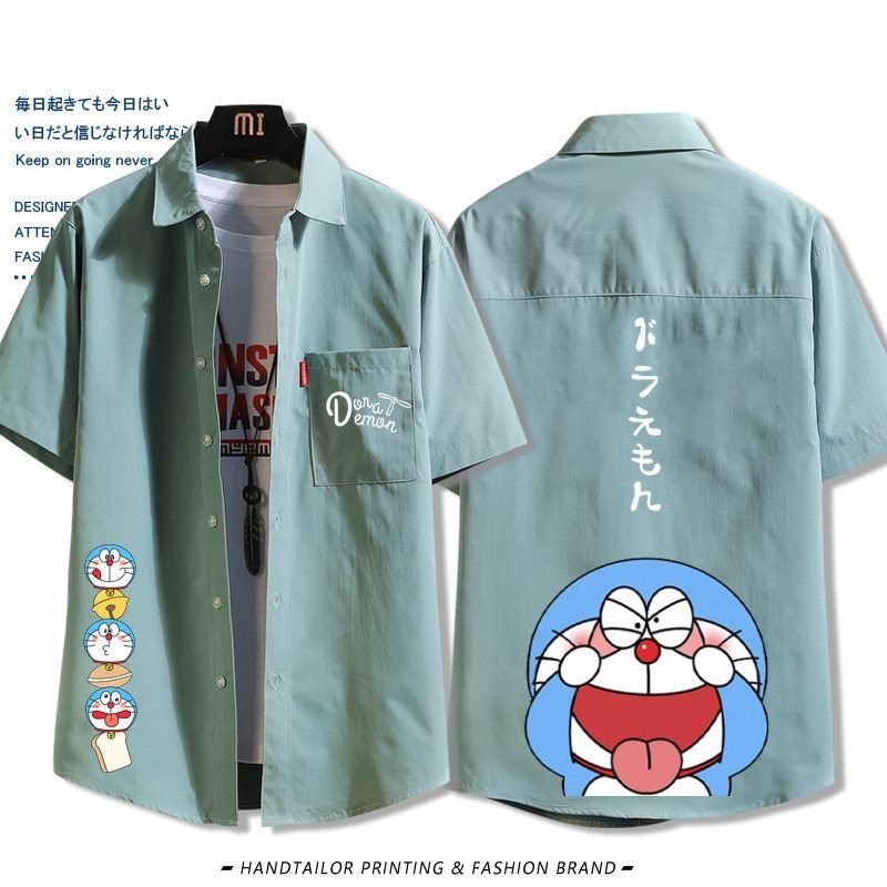 機器貓小叮噹 周邊薄款印花短袖襯衫