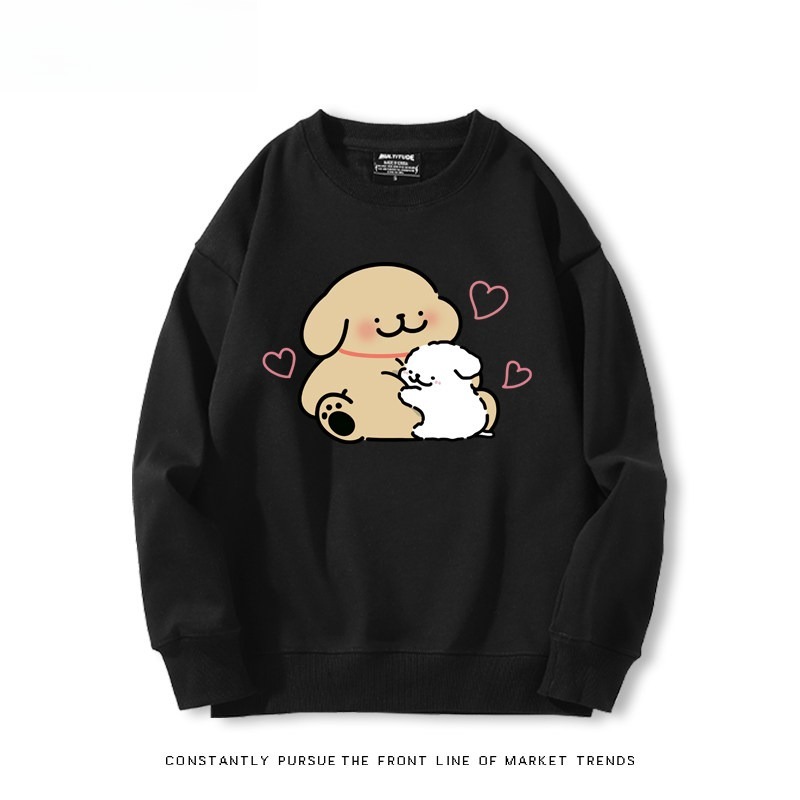 線條小狗 聯名親子情侶裝 圓領長袖