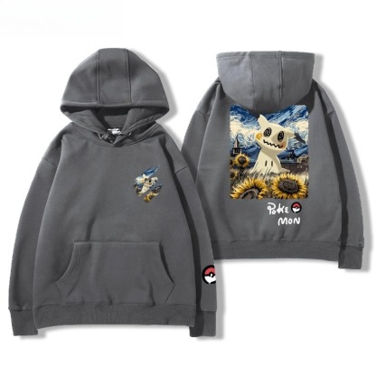 寶可夢油畫系列 聯名衛衣2025秋冬新款親子情侶裝連帽衛衣
