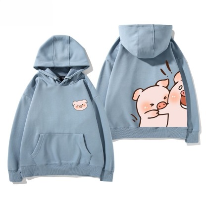 LuLu豬新款 親子情侶男女連帽衛衣