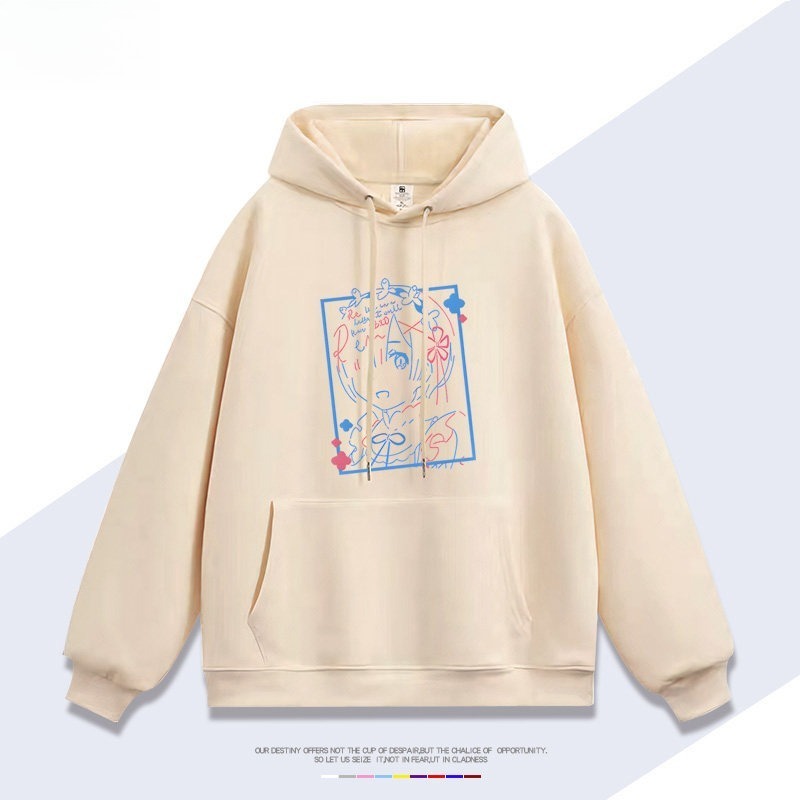 Re:Zero 聯名衛衣秋冬新款親子情侶裝連帽衛衣