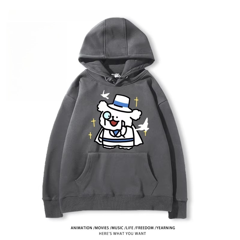 缐條小狗X名偵探柯南新款 親子情侶男女款連帽衛衣