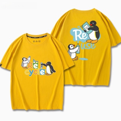 企鵝家族Pingu 印花短袖T恤