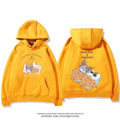 夏目友人帳貓咪老師X三麗鷗新款 親子情侶男女連帽衛衣