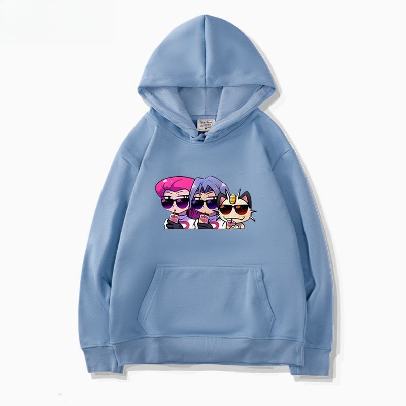 寶可夢火箭隊 聯名衛衣新款 親子情侶裝連帽衛衣