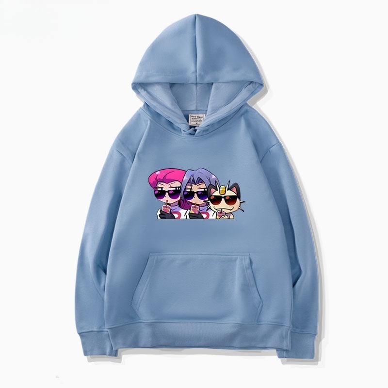 寶可夢火箭隊 聯名衛衣新款 親子情侶裝連帽衛衣