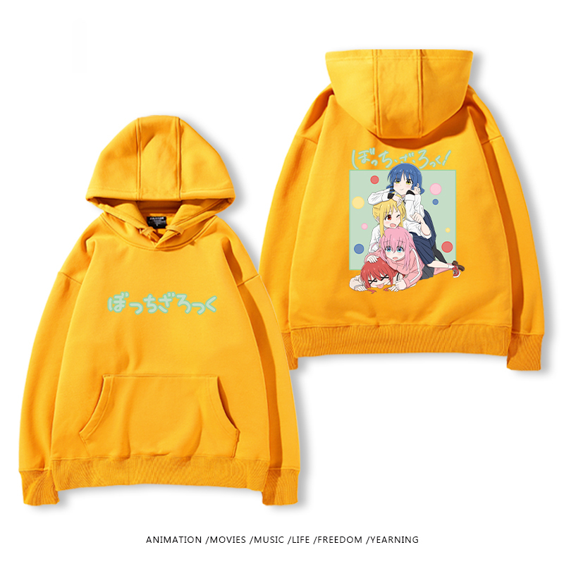 孤獨搖滾 聯名衛衣2024秋冬新款親子情侶裝薄絨款連帽衛衣